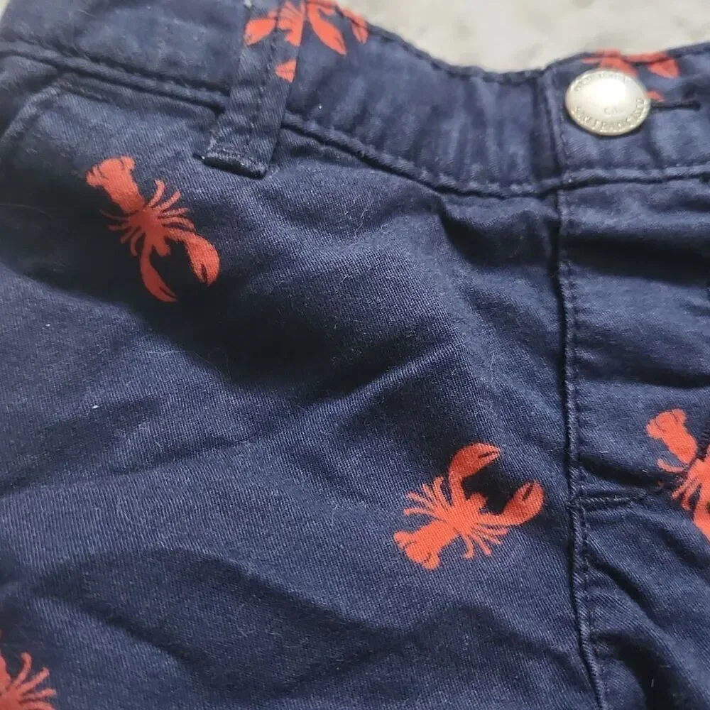 Old Navy Girls Size 2T Navy Red Lobster Print Shorts